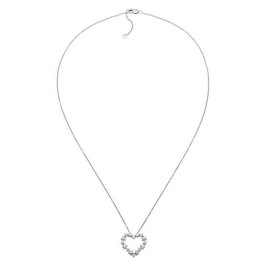 10K White Gold Diamond-Set Heart Necklace