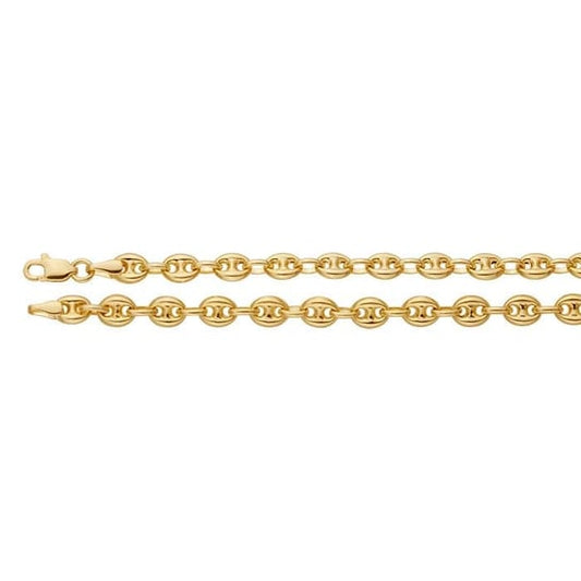 14K Gold 4.7mm Puffed Anchor Chain 18"