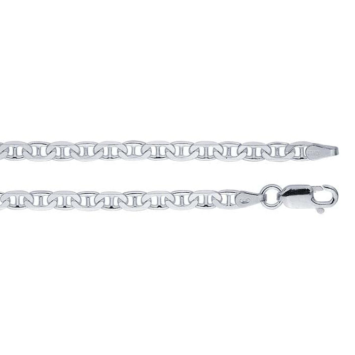 Sterling Silver 4mm Diamond-Cut Anchor Chain 18"