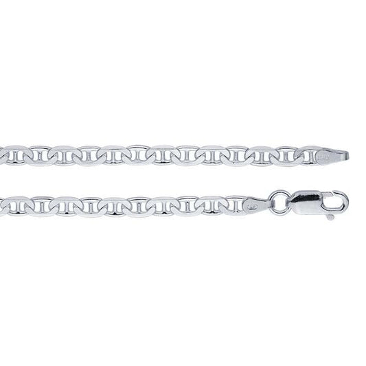 Sterling Silver 4mm Diamond-Cut Anchor Chain 18"