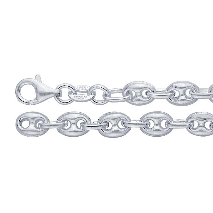 Sterling Silver 5mm Puffed Mariner Chain