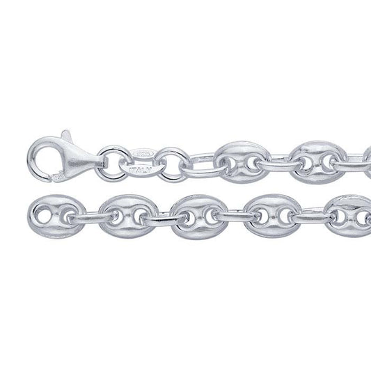 Sterling Silver 5mm Puffed Mariner Chain