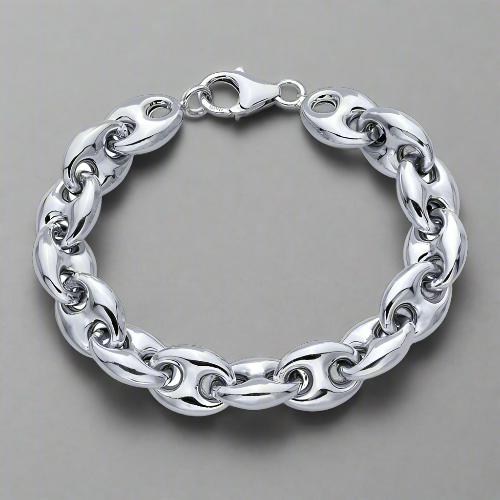 Sterling Silver 11.8mm Mariner Chain Bracelet