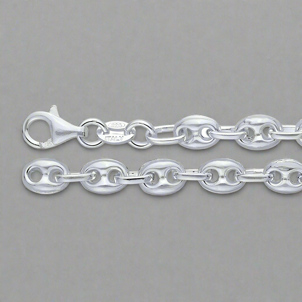 Sterling Silver 5mm Puffed Mariner Chain