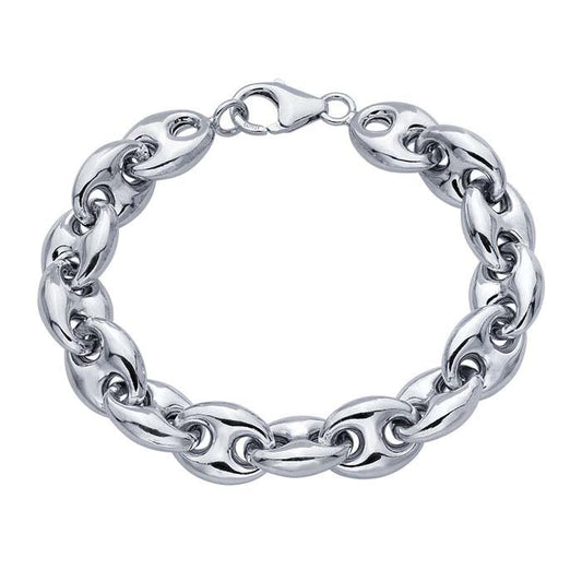 Sterling Silver 11.8mm Mariner Chain Bracelet