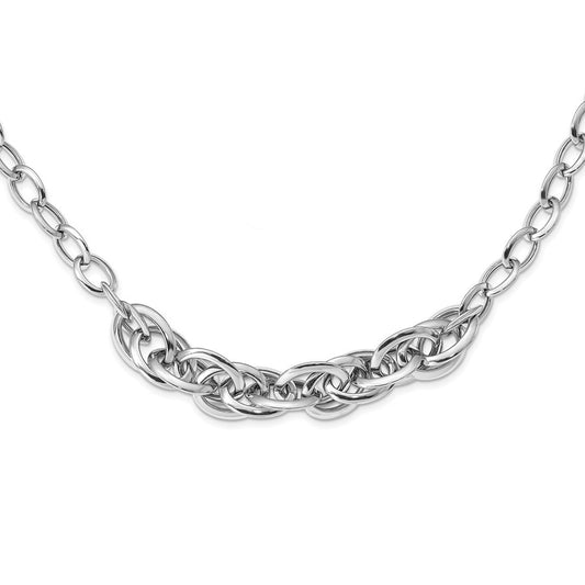 Sterling Silver RP Fancy Link Necklace, 18"